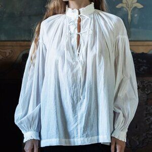 Voriagh Pia White Cotton Voile Blouse
